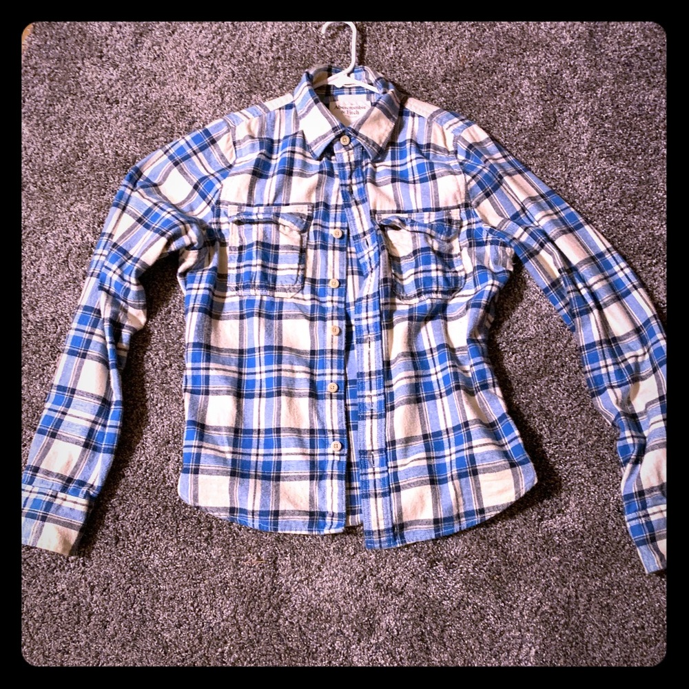 Abercrombie plaid button down - large